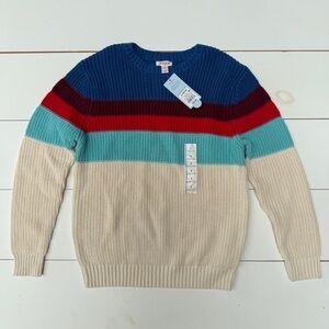 NWT Cat & Jack Boys Crewneck Sweater - Blue, Red, Cream